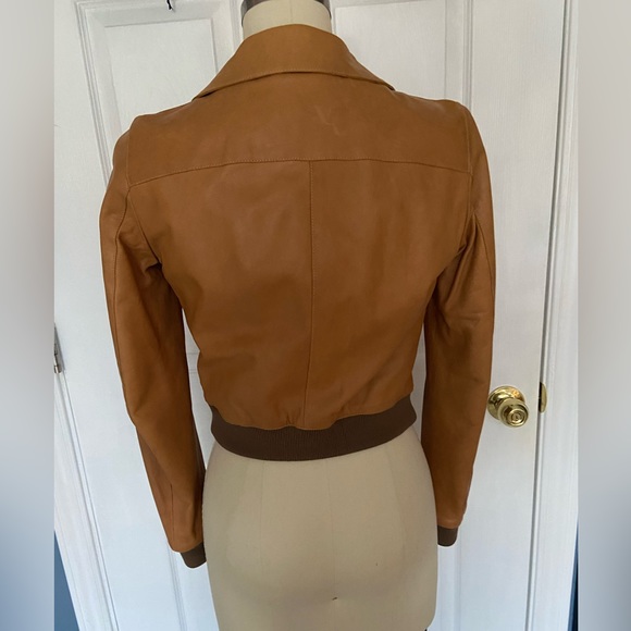 Dolce&Gabbana Tan Leather Bomber Jacket Size 40 - Picture 4 of 12